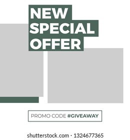 Modern promotion square web banner for social media mobile apps