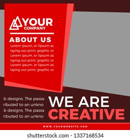 Modern promotion square web banner for social media mobile apps