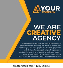 Modern promotion square web banner for social media mobile apps