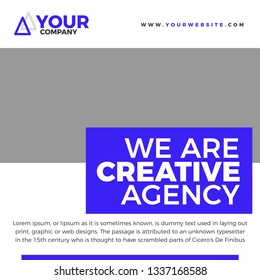 Modern promotion square web banner for social media mobile apps