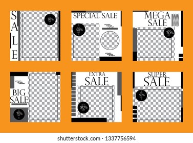 Modern promotion square web banner for social media mobile apps. Elegant sale and discount promo backgrounds with abstract pattern. Email ad newsletter layouts.