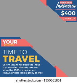 Modern promotion square web banner for social media mobile apps