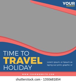 Modern promotion square web banner for social media mobile apps