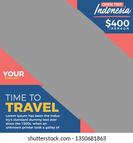 Modern promotion square web banner for social media mobile apps