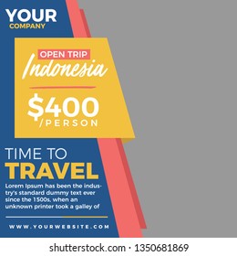 Modern promotion square web banner for social media mobile apps