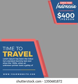 Modern promotion square web banner for social media mobile apps