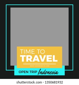 Modern promotion square web banner for social media mobile apps