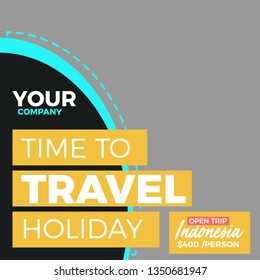 Modern promotion square web banner for social media mobile apps