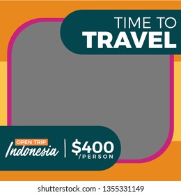 Modern promotion square web banner for social media mobile apps