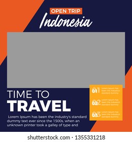 Modern promotion square web banner for social media mobile apps