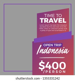 Modern promotion square web banner for social media mobile apps