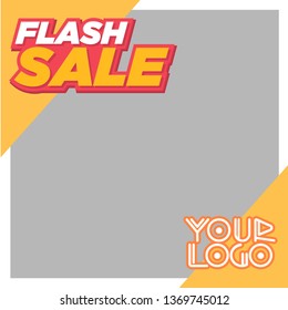 Modern promotion square web banner for social media mobile apps