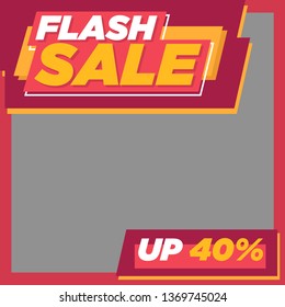 Modern promotion square web banner for social media mobile apps