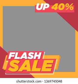 Modern promotion square web banner for social media mobile apps