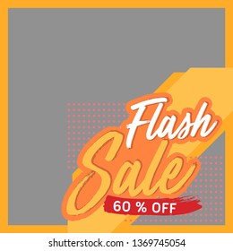 Modern promotion square web banner for social media mobile apps