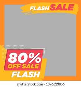 Modern promotion square web banner for social media mobile apps