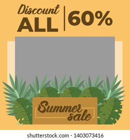 Modern promotion square web banner for social media mobile apps 