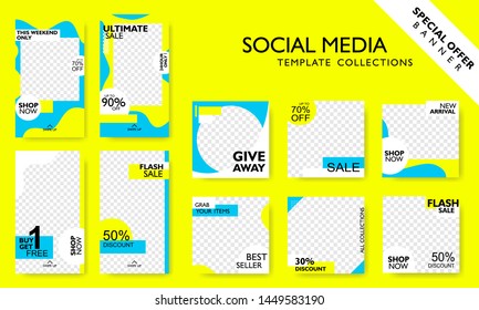 Modern promotion square web banner for social media mobile apps. Special offer layout frame for story and poster. Editable mockup for discount promo