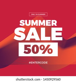 Modern promotion square web banner for social media mobile apps