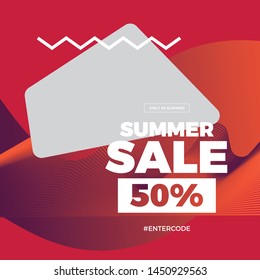 Modern promotion square web banner for social media mobile apps