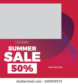 Modern promotion square web banner for social media mobile apps