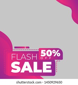 Modern promotion square web banner for social media mobile apps