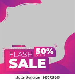 Modern promotion square web banner for social media mobile apps