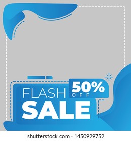 Modern promotion square web banner for social media mobile apps