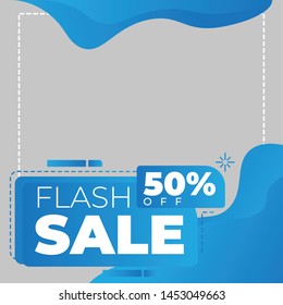 Modern promotion square web banner for social media mobile apps