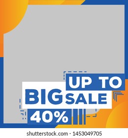 Modern promotion square web banner for social media mobile apps