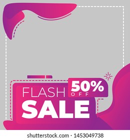 Modern promotion square web banner for social media mobile apps