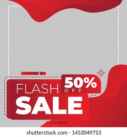 Modern promotion square web banner for social media mobile apps