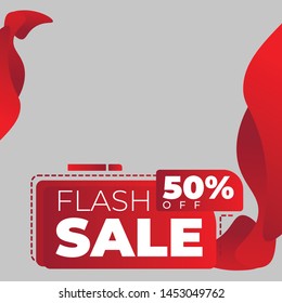 Modern promotion square web banner for social media mobile apps