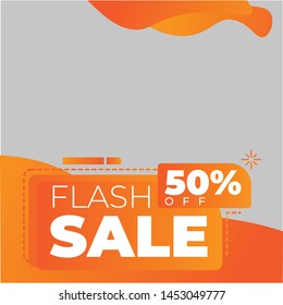 Modern promotion square web banner for social media mobile apps