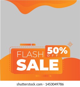 Modern promotion square web banner for social media mobile apps
