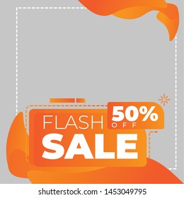 Modern promotion square web banner for social media mobile apps