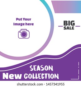 Modern promotion square web banner for social media mobile apps. Elegant sale and discount promo backgrounds with gradient style. Email ad newsletter layouts.