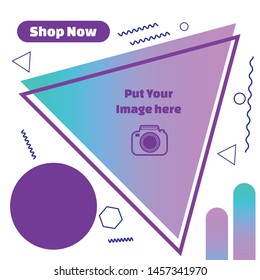 Modern promotion square web banner for social media mobile apps. Elegant sale and discount promo backgrounds with gradient style. Email ad newsletter layouts.