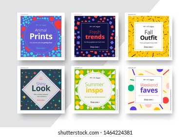 Modern promotion square web banner for social media mobile apps. Elegant sale and discount promo backgrounds with abstract pattern. Email ad newsletter layouts.