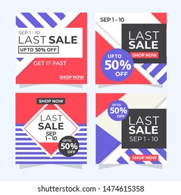 Modern promotion square web banner for social media mobile apps