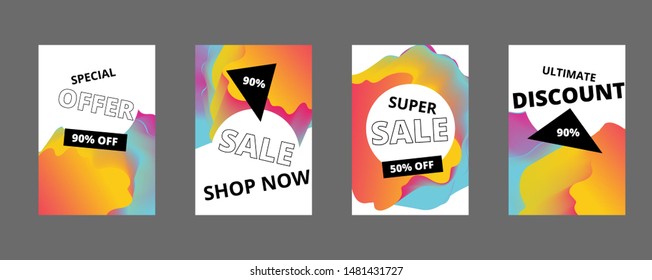 Modern promotion square web banner for social media mobile apps. Elegant sale and discount promo backgrounds with abstract pattern. Email ad newsletter layouts.