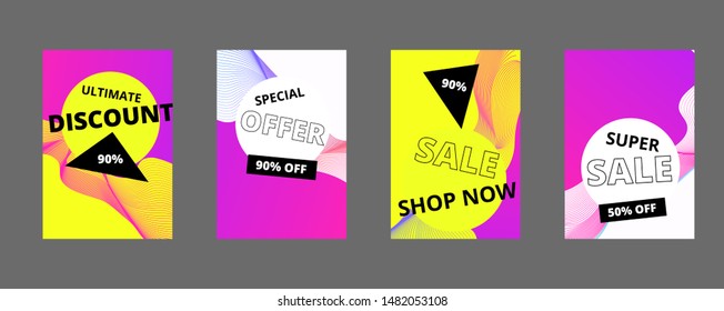 Modern promotion square web banner for social media mobile apps. Elegant sale and discount promo backgrounds with abstract pattern. Email ad newsletter layouts.