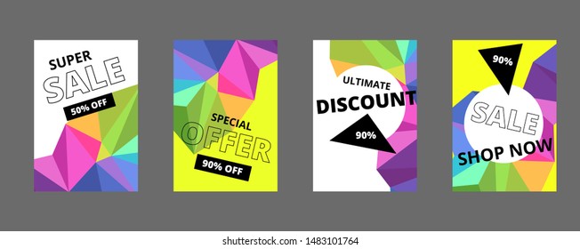 Modern promotion square web banner for social media mobile apps. Elegant sale and discount promo backgrounds with abstract pattern. Email ad newsletter layouts.
