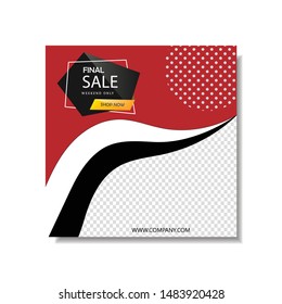 Modern promotion square web banner for social media mobile apps