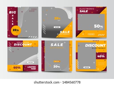 Modern promotion square web banner for social media mobile apps