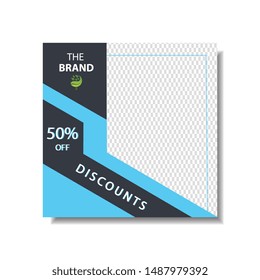 Modern promotion square web banner for social media