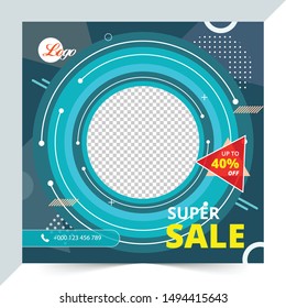 Modern promotion square web banner for social media mobile apps. Elegant sale and discount promo backgrounds with abstract pattern. Email ad newsletter layouts
