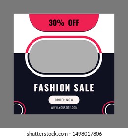 Modern promotion square web banner for social media ad