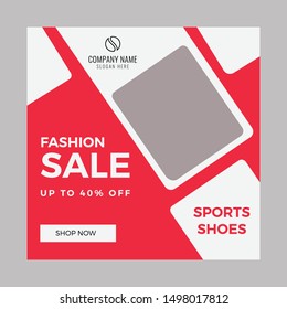 Modern promotion square web banner for social media ad