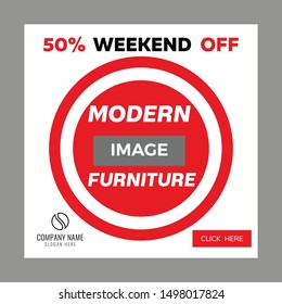 Modern promotion square web banner for social media ad
